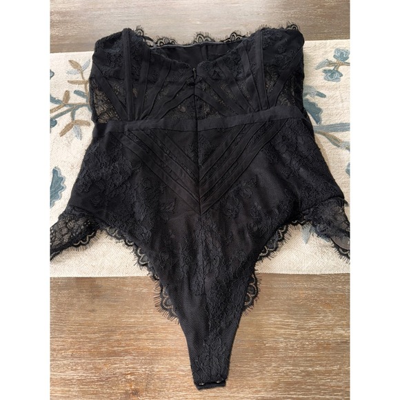 NBD Black Lace Strapless Corset Bodysuit Bustier‎ Teddy XL - Picture 9 of 11
